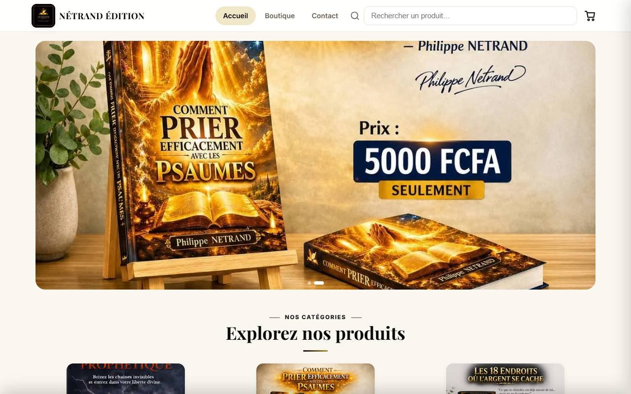 Page d'accueil du site Nétrand Édition